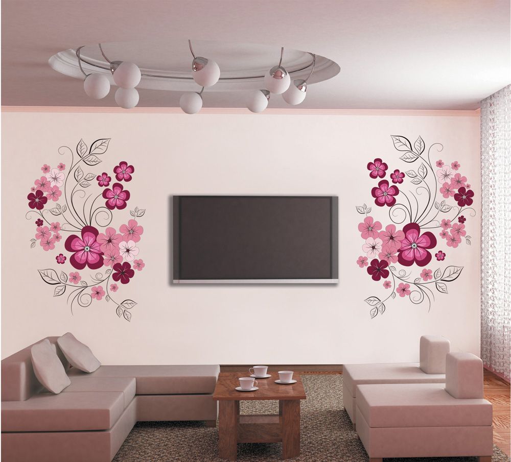 Pink Flower Blossom Wall Decal Sticker Tv Background Flower Tree - Pink Flower Blossom Wall Decal Sticker Tv Background Flower Tree Wall Artmural Poster Removable Living Room Bedroom Home Decoration Sticker Stickerwall pink flower blossom wall decal sticker tv background flower tree - pink flower blossom wall decal sticker tv background flower tree wall artmural poster removable living room bedroom home decoration sticker stickerwall