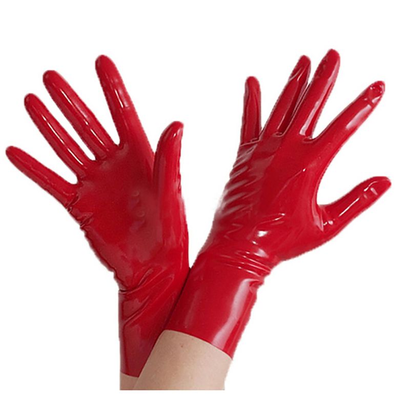 red latex gloves