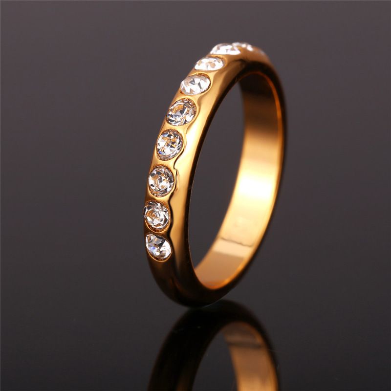 2021 7 Vogue Gold Wedding Rings For Women Jewelry Wholesale 18K Real