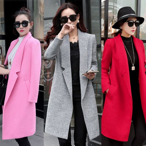 2018 Orange Mgg1112 Rose Mince Nouveau Couleur Long Coat Manteau Dames Vert Hiver De Élégantes Laine Trench Rouge Mélange L3R45Aj