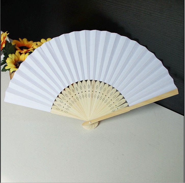 Discount Chinese Fans Chinese Blank Paper Fan Wooden Folding Fan Set Of