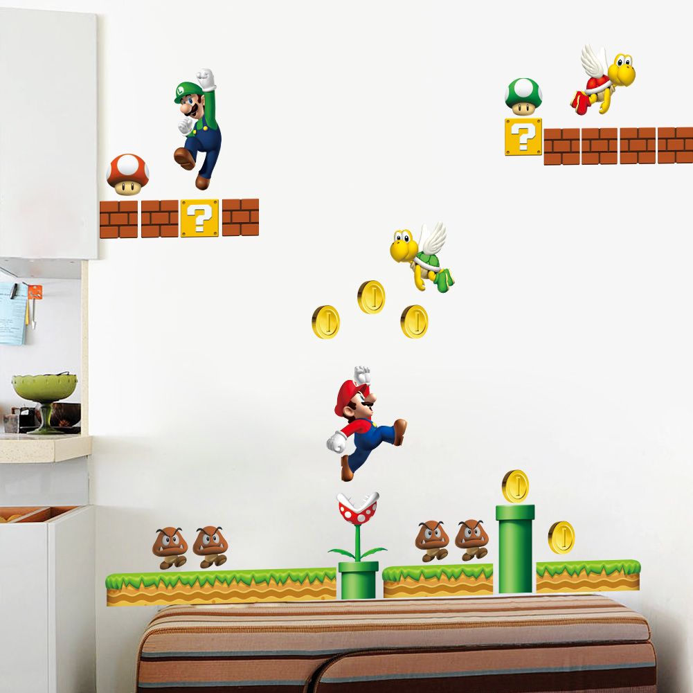 Classical Game Super Mario Wall Stickers For Kids Room Home Decor Classical Game Super Mario Wall Stickers For Kids Room Home Decor