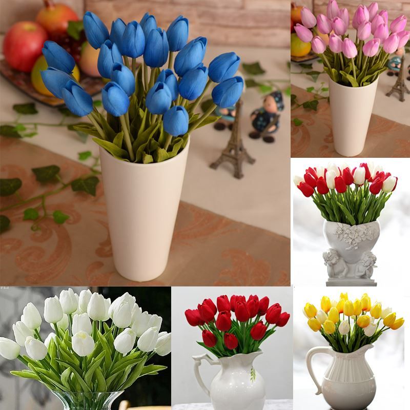 2019 Tulip Pu Plastic Artificial Flower Wedding Home Decorative