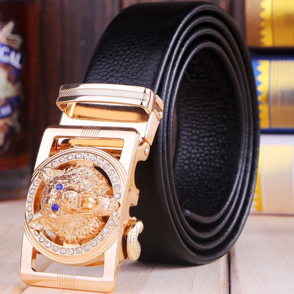 Gold Jaguar Belts For Men Belt High Quality Top Grain 100% Genuine Leather Real 2016 Brand ...