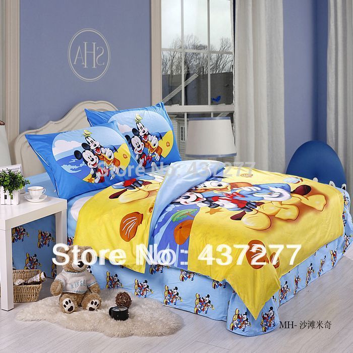 beach mickey dog donald duck cotton bedding sets for children teen donald duck bed sheets