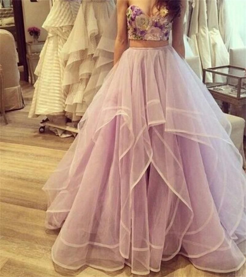 2019 Princess Skirts High Waist Tiered Tulle Tutu Long Skirts Women