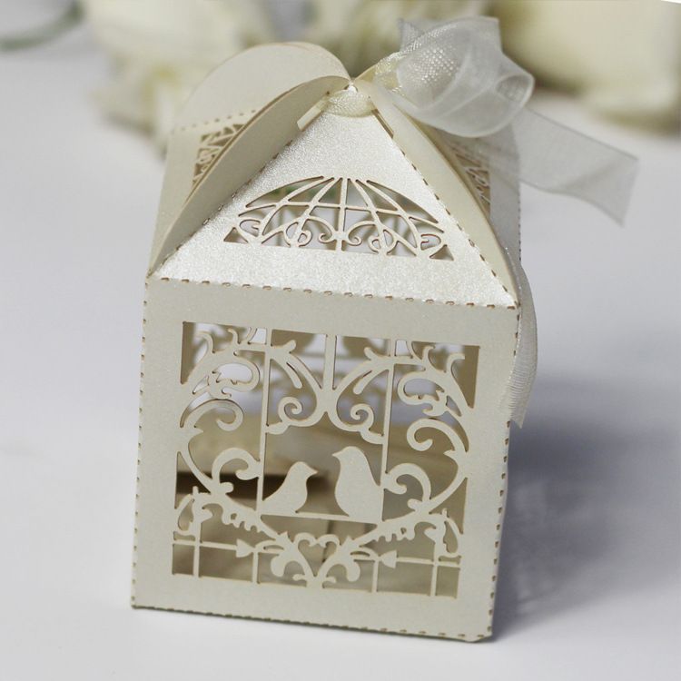 Chinese new year candy box Mini Paper Candy Box Birds Heart Design Wedding Party Sweetmeat Chocolate Packing Bag Sweet Gift