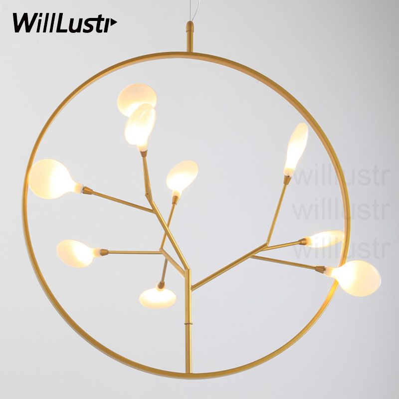 Modern Sakura Flower Pendant Light Led Snowflake Art Deco Cubism Design Dinning Room Restaurant Hotel Firefly Suspension Lighting