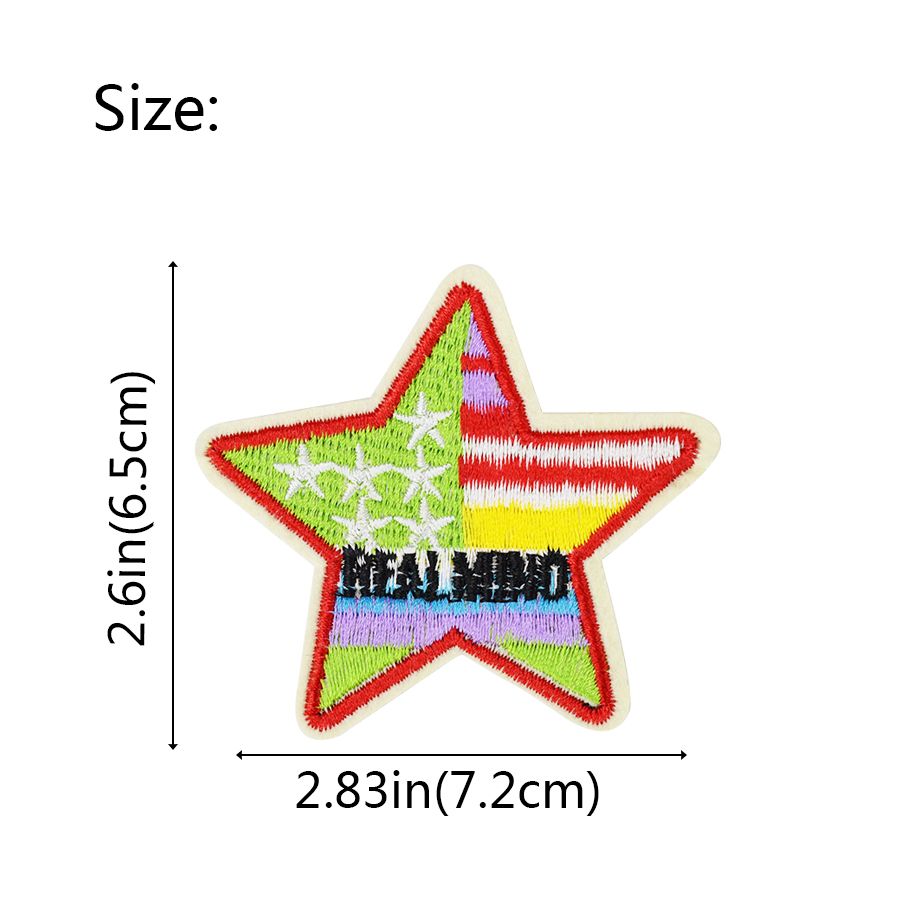 2021 Multicolor Star Patches For Clothing Bags Iron On Transfer