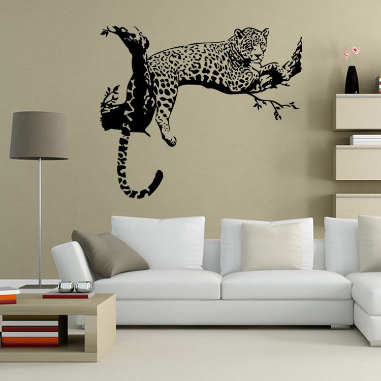 New Tiger Leopard Waterproof Wall Stickers Creative Diy Personality Living Room Bedroom Decoration Removable Poster Wallpaper