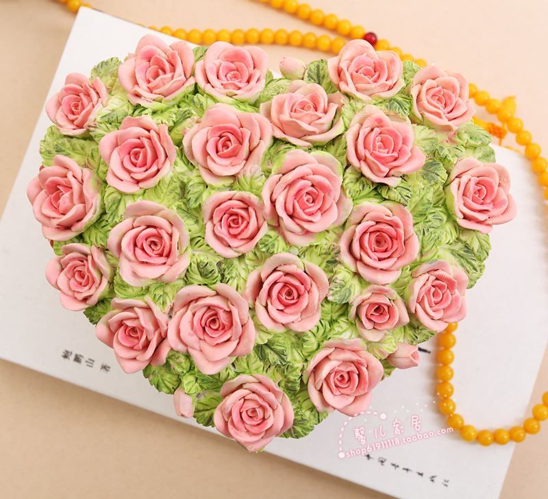 2020 Classic Rose Heart Shaped Jewelry Box Jewelry Box Storage Box Gift ...