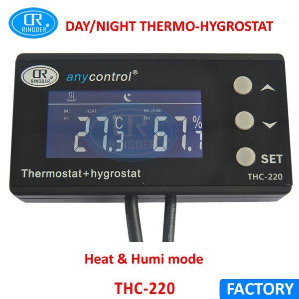 RINGDER THC 220AU Digital Temperature And Humidity Controller Regulator Hygrothermostat Thermo