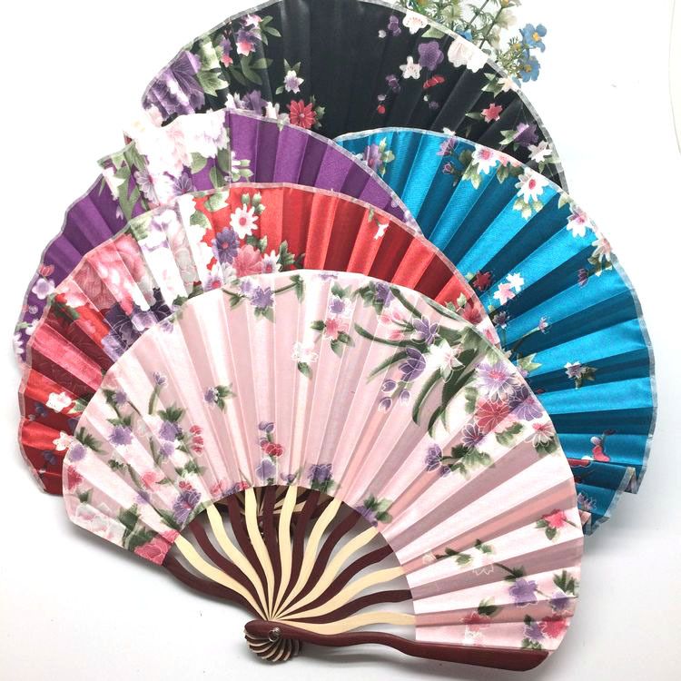 2017 Chinese Handmade Round Folding Hand Fan A Gift Wedding Halloween ...