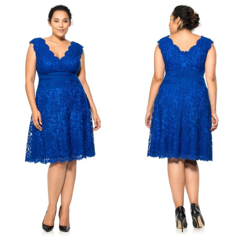 royal blue cocktail dress plus size