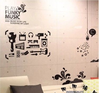 music graffiti wall stickers home decoration abstract personality