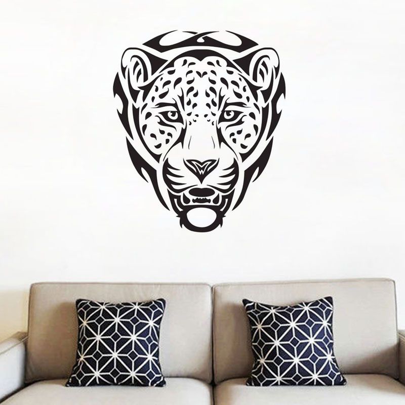 Head Of Leopard Wall Decals African Animals Home Decor Stickers Kids Bedroom Nursery Decorative Sticker