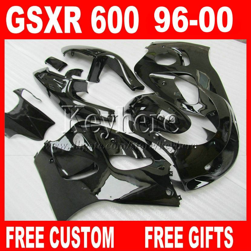 7gifts Full Fairings Kit For SUZUKI SRAD GSXR 600 750 1996 1997 1998 1999 2000 Glossy Black