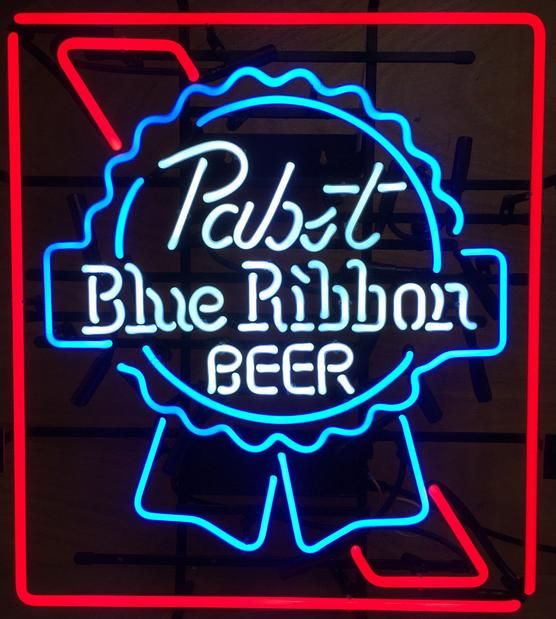 2019 New Pabst Blue Ribbon Beer Neon Sign Giass Neon Signs Beer Bar Pub ...