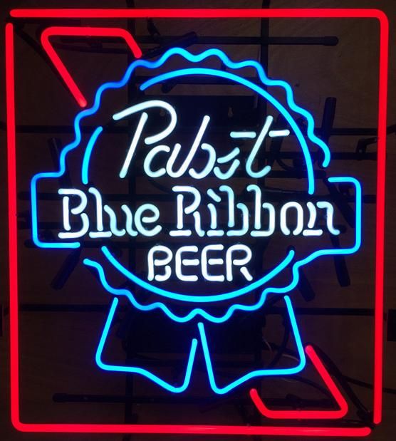 2019 New Pabst Blue Ribbon Beer Neon Sign Giass Neon Signs Beer Bar Pub