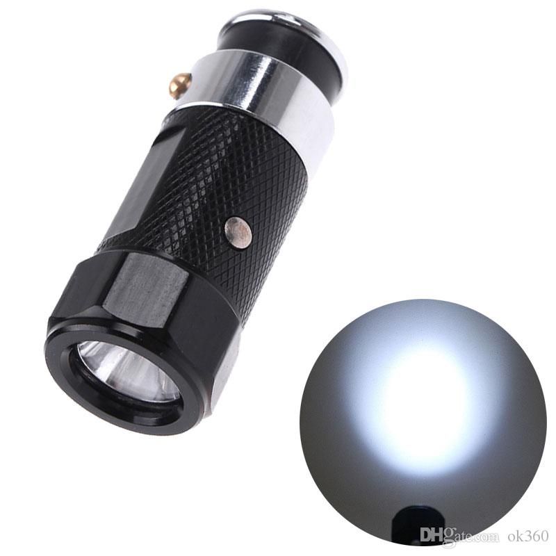 LED Rechargable Car Cigarette Lighter Flashlight Torch Aluminium Alloy Flash Light 3 Modes Torch