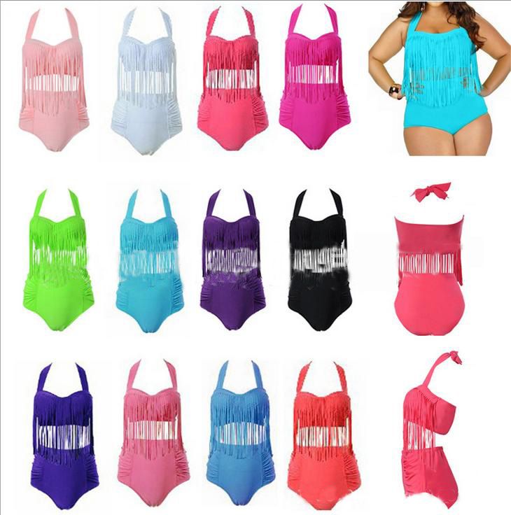 2021 Whosale ! Best Quality New 2015 Fat Girls Big Fringe Swimwear Plus