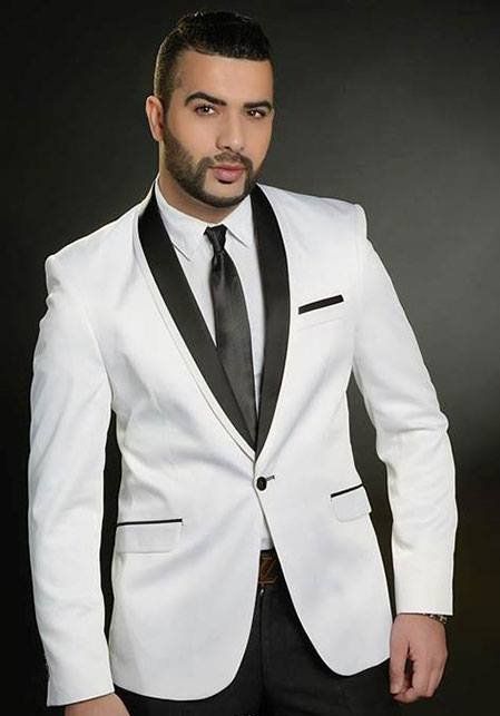 Acquistare Smoking Da Sposa Bianco Bello Tute Da Uomo Slim Fit Uomo  Groomsmen Vestito Due Pezzi Con Risvolto Nero Con Visiera Giacca +  Pantaloni + Cravatta Economico | Consegna Veloce E Qualità | It.Dhgate