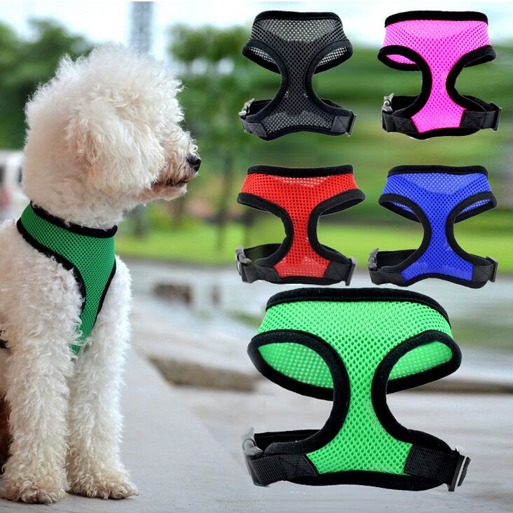 Cj057 Designer Dog Collars Grid Breathable Dog Harness Vest S M L