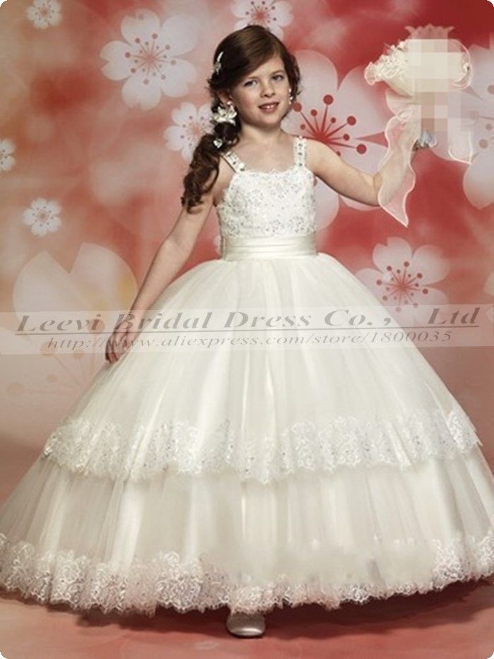 Vintage Handmade Tutu Ivory Lace Flower Girl Dresses 2015 White First ...