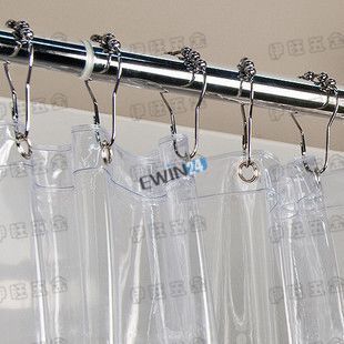 7x4cm Stylish Shower Bath Curtain Rings Hooks Chrome Easy Glide