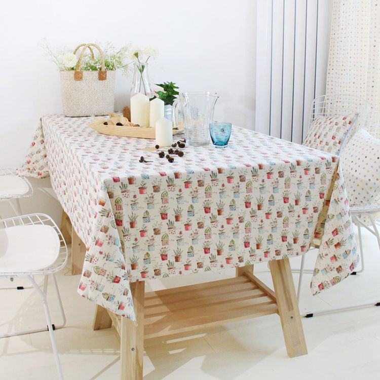 2015 New Cactus Retro Cotton Table Cloths Restaurant Dining Table ...