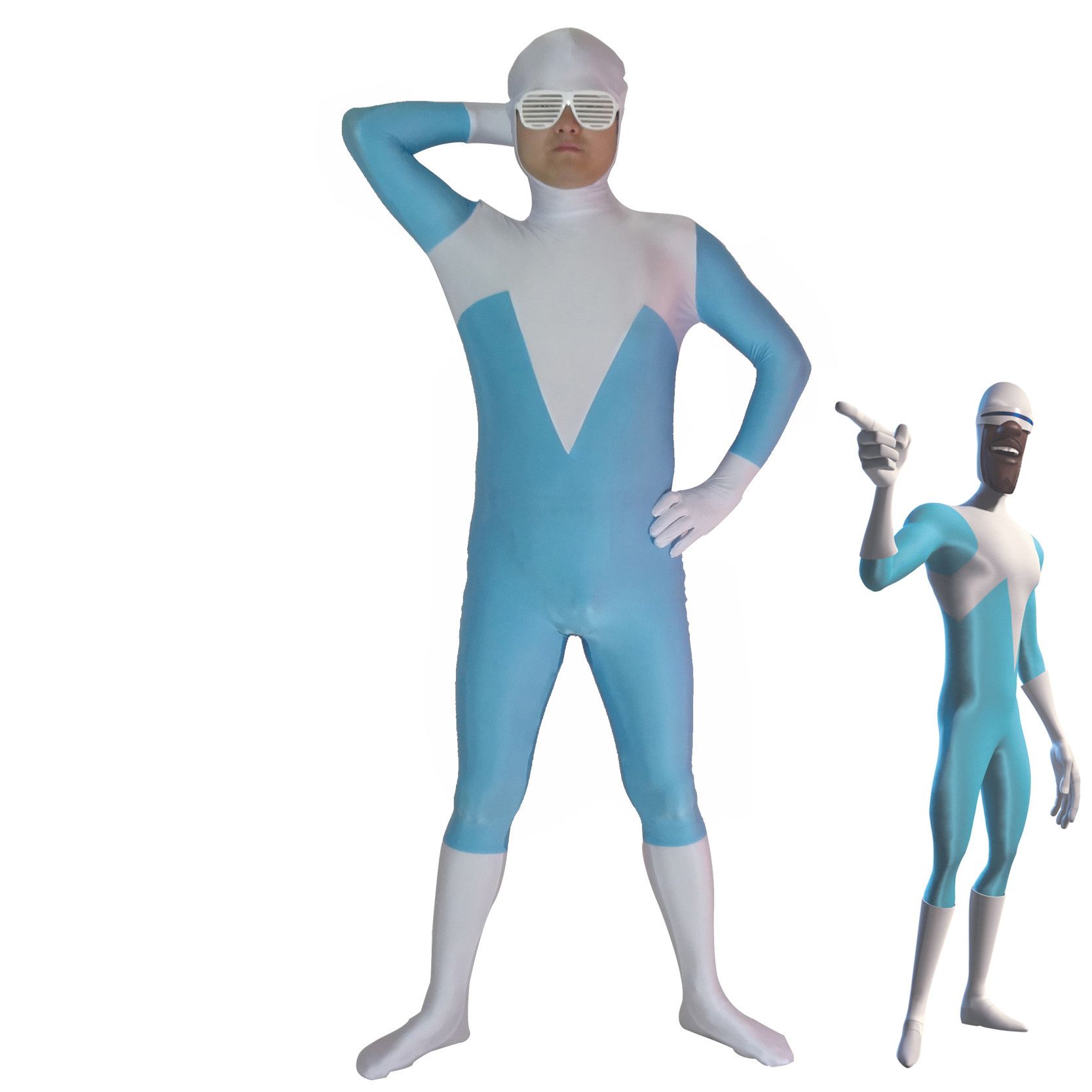 The Incredibles Frozone Superhero Costume Halloween Party Cosplay Sexy