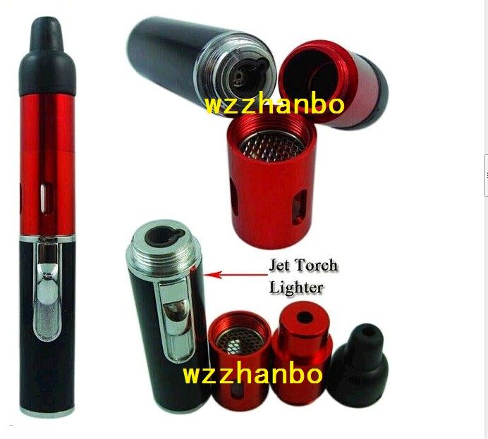 Hot Wholesale Click N Vape Mini Herbal Vaporizer smoking pipe Trouch Flame Lighter With Built-in Wind Proof Torch Lighters