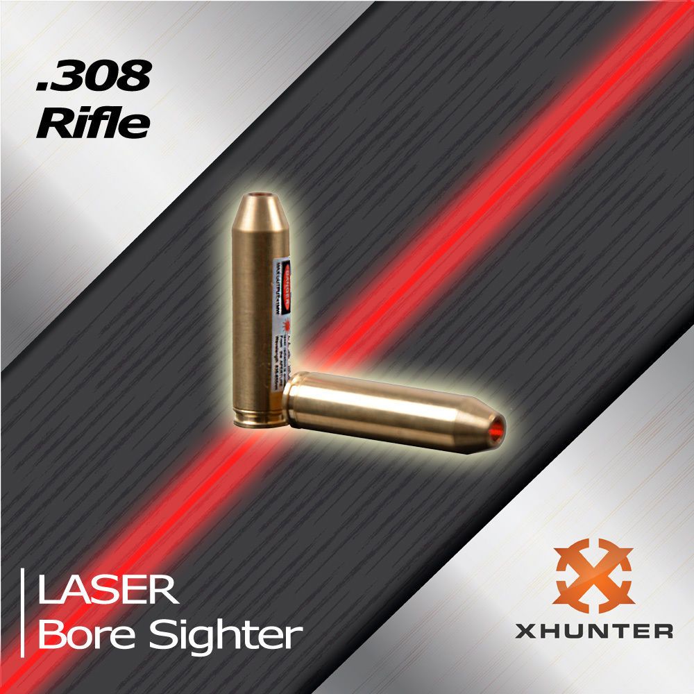 2020 Xhunter Bore Sighter .308 Cal Hunting Cartridge Red Dot Laser