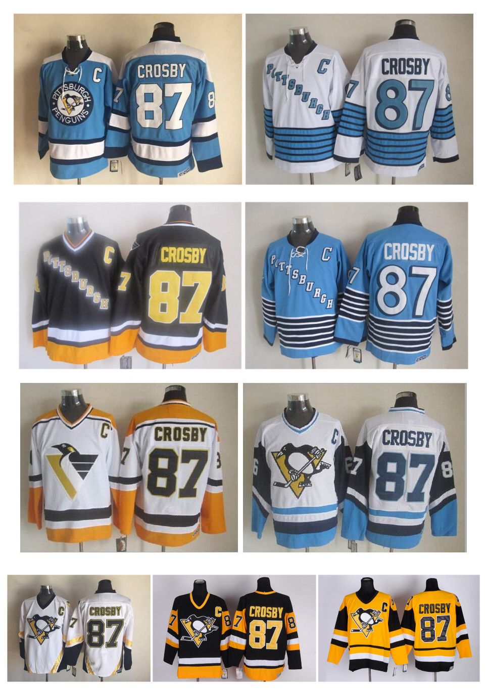 2019 Top Quality ! Men Pittsburgh Penguins Ice Hockey Jerseys Cheap 87 Sidney Crosby Retro