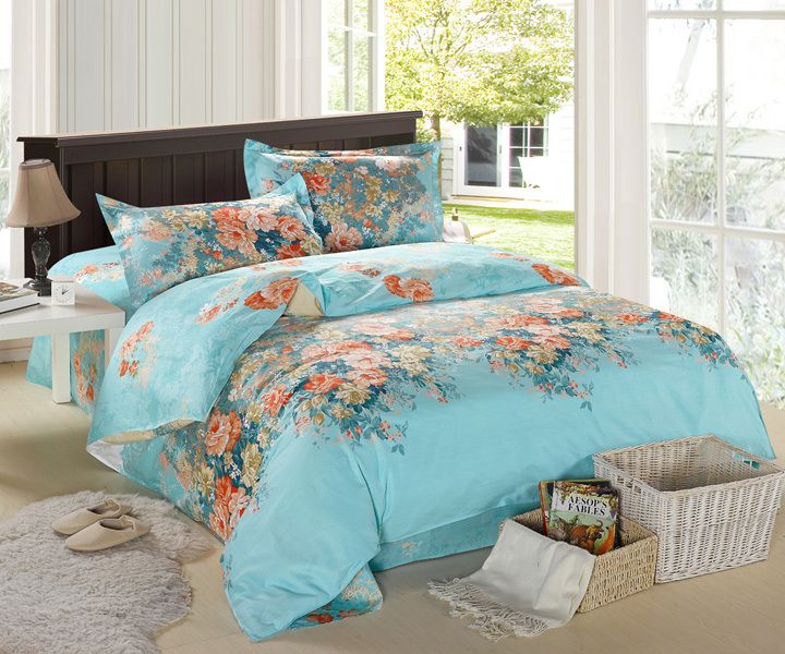 wholesale floral print bed skirt bedding sets 100 cotton king size sheet set with bedskirt