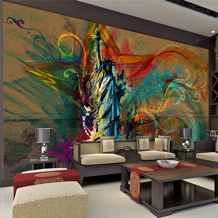 custom large wall mural statue of liberty photo wallpaper silk