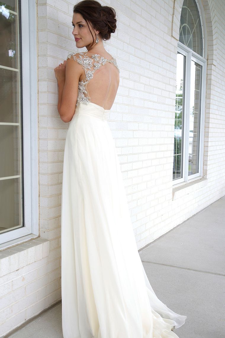 sheer chiffon gown