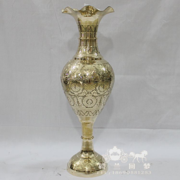 Pakistani Kashmir Vase Vase Vase Carved Copper Handicrafts Point 24