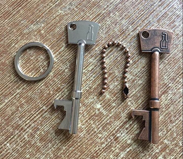 2021 Portable Key Shaped Bottle Opener Ring Keyring Chain Beer Soda