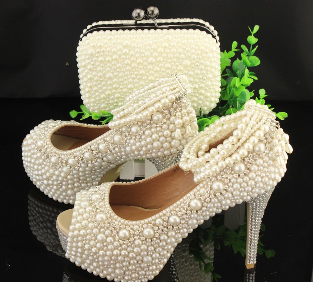 Bridesmaid Shoes High Heel Ankle Strap Heels White Pearl Bridesmaid Shoes High Heel Ankle Strap Heels White Pearl