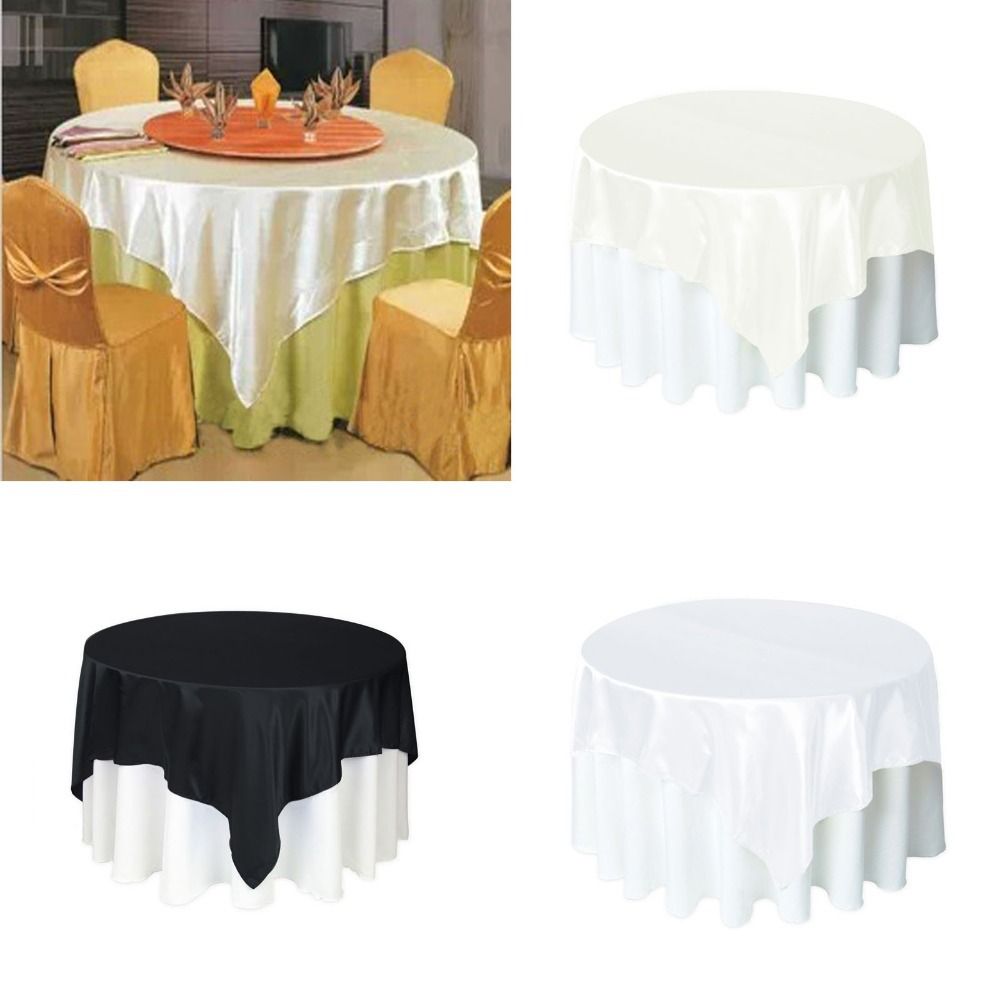 57'' Square Satin Table Cloth Cover Seamless For Wedding Party