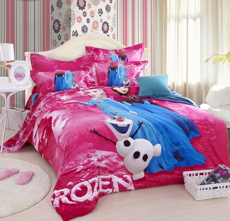 3d Princess Elsa Anna Olaf Bedding Set High Quality 100 Cotton 3d Princess Elsa Anna Olaf Bedding Set High Quality 100 Cotton Queen Size Children Girl Cartoon Quilt Cover Sheets Brown Sets Full Duvet
