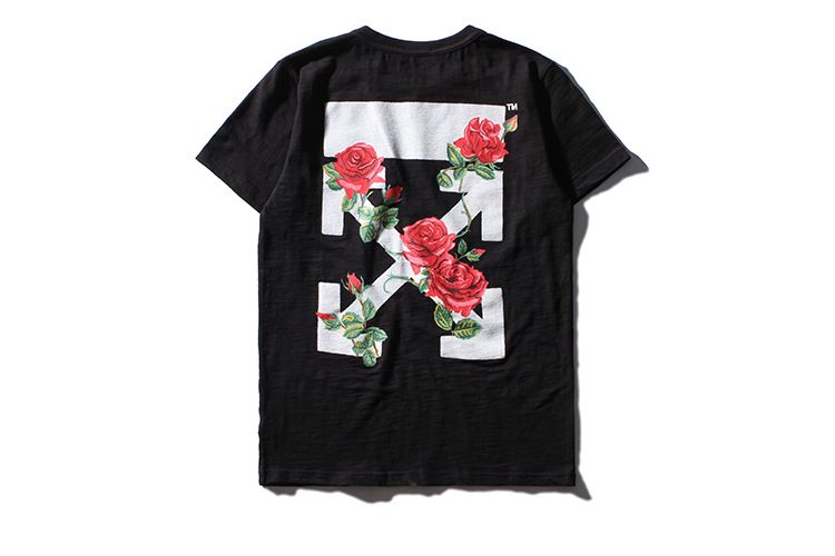 2017 High Quality Mens Off White T Shirt Male Cotton Rose Printed Black Off White T Shirts Fashion Casual Plus Size T Shirt Top Tee Political Tee Shirts 2017 High Quality Mens Off White T Shirt Male Cotton Rose Printed Black Off White T Shirts Fashion Casual Plus Size T Shirt Top Tee Political Tee Shirts