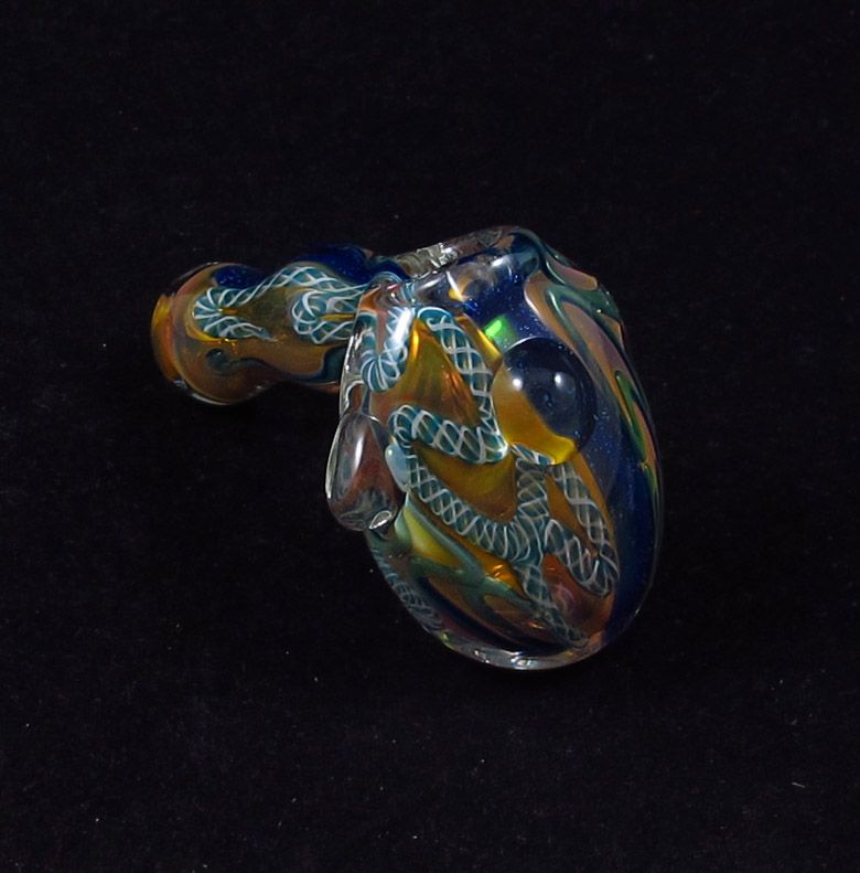 New Hand Blown Thick Glass Hammer Pipes Spoon Mixed Color Pipe Length