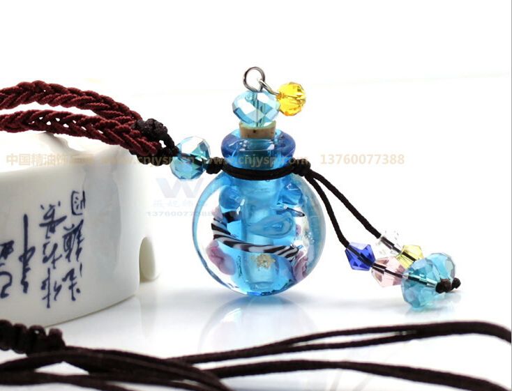Wholesale Glass Essential Oil Diffuser Necklaces Flowers Small Vial