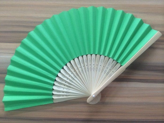 2018 green fans promotional bamboo folding fans wedding gifts hand