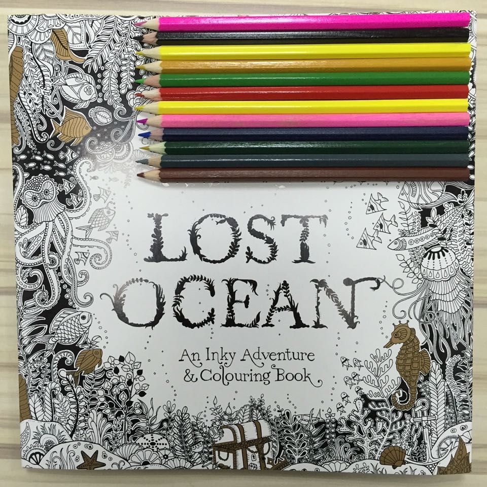 Lost Ocean English Edition Coloring Books For Children Adult Relieve Stress Creative Therapy Doodling Drawing Fedex Free Christmas Book
