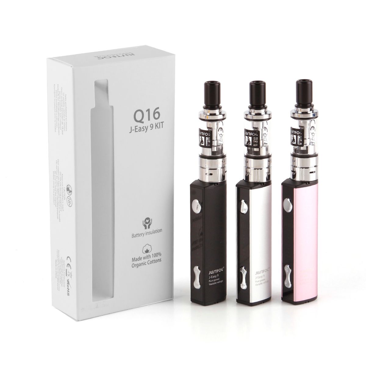 Original Justfog Q16C Starter Kits Pink 900mAh Battery J Easy 9 Battery