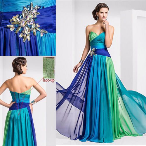 Colorful Chiffon Cheap Long Evening 