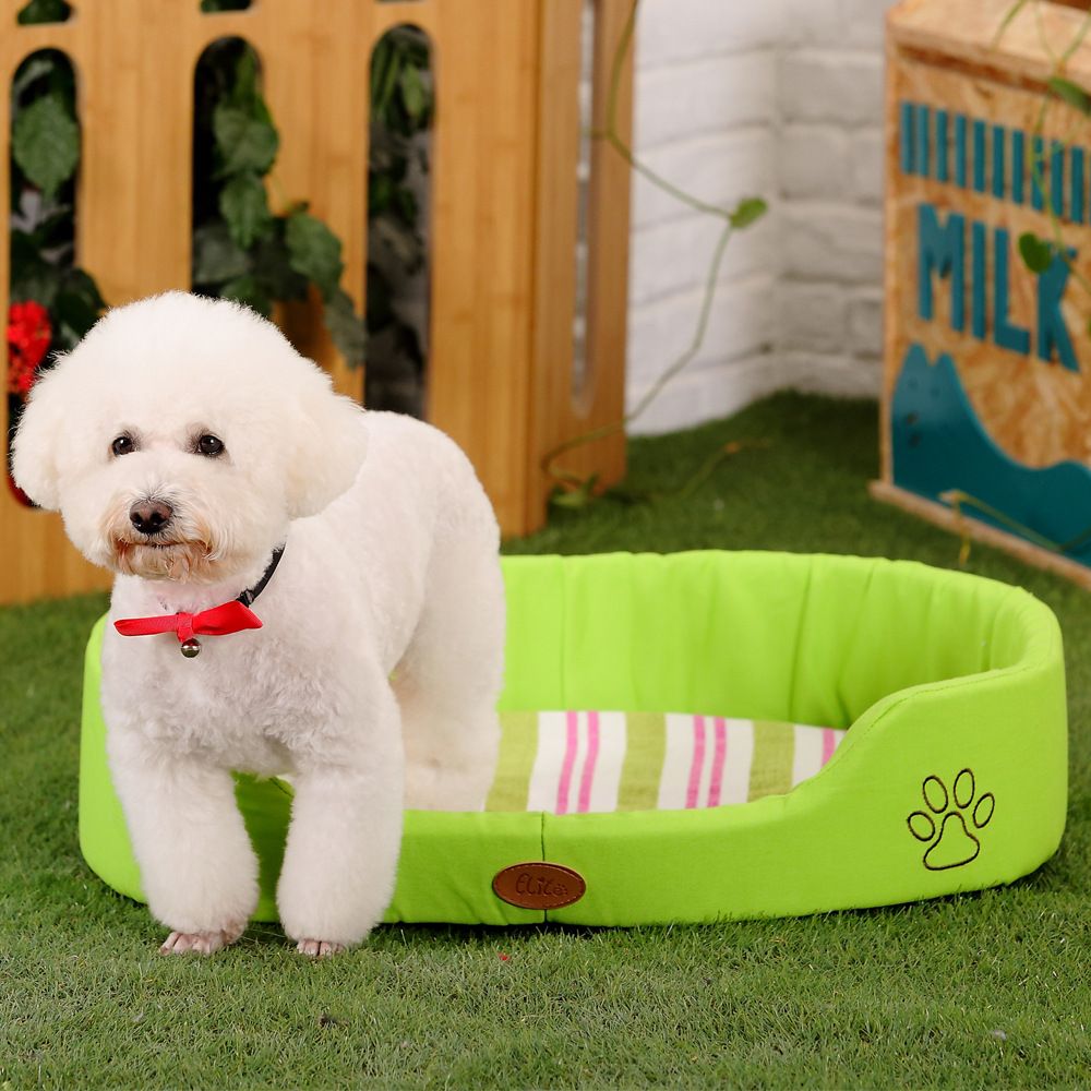2020 Pets Summer Spring Beds Solid Oval Nylon Bed For Dogs Medium Small